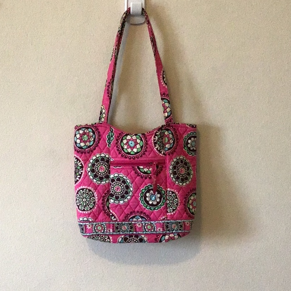 Vera Bradley pink cupcake bucket bag with wallet